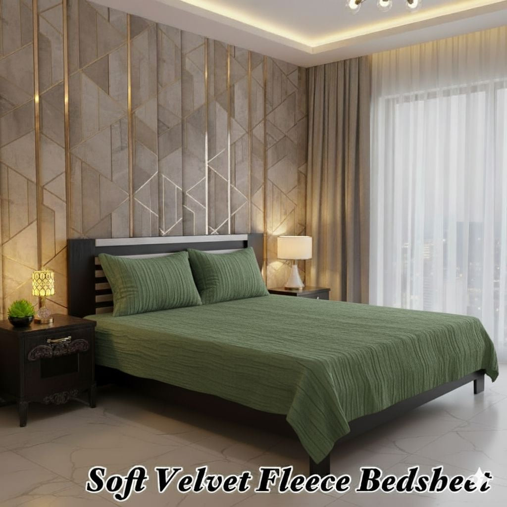 Soft velvet fleece bedsheet